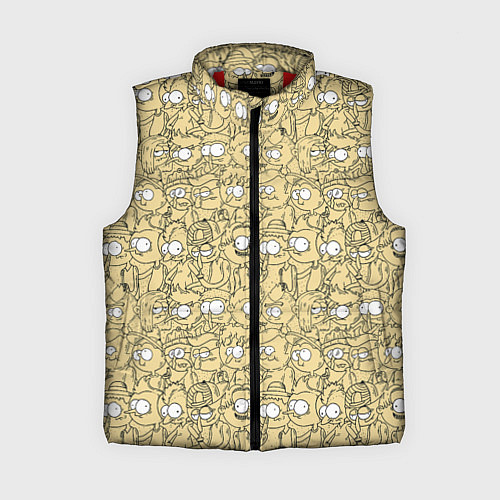 Женский жилет Дудл человечки носатые - паттерн / 3D-Красный – фото 1