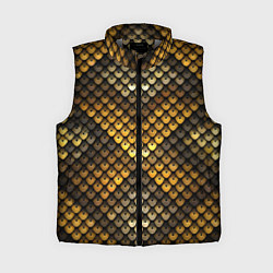 Женский жилет Кольчуга - металлическая чешуя змеи, цвет: 3D-светло-серый