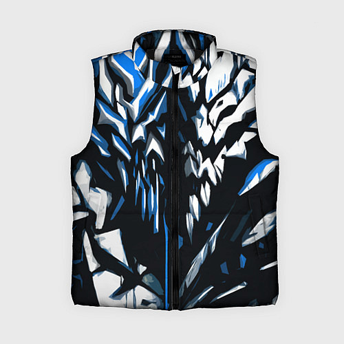 Женский жилет White and blue abstraction on a black background / 3D-Черный – фото 1
