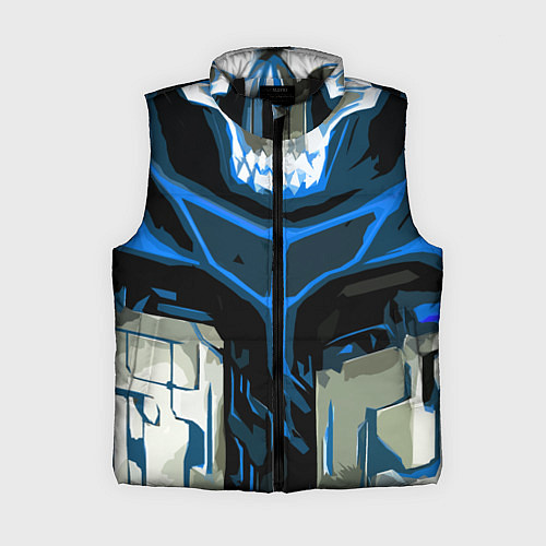 Женский жилет Blue stripes on a black and white background / 3D-Черный – фото 1