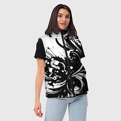 Женский жилет Модная растительная абстракция - нейроарт, цвет: 3D-светло-серый — фото 2