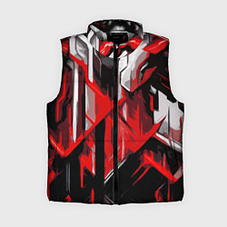 Женский жилет Red and white abstraction on a black background
