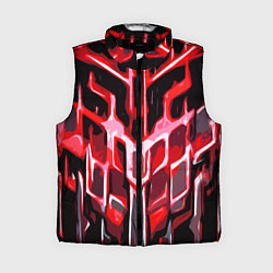 Женский жилет Абстрактные красные линии на чёрном фоне