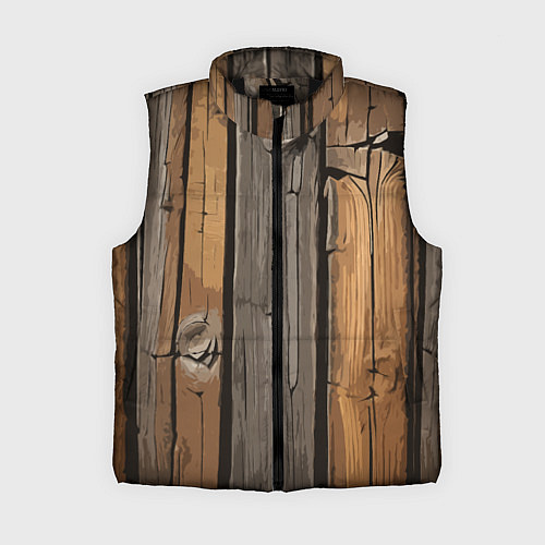 Женский жилет Old boards / 3D-Черный – фото 1
