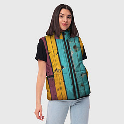 Женский жилет Цветные доски, цвет: 3D-красный — фото 2