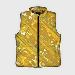 Женский жилет Белые фрагменты на жёлтом фоне
