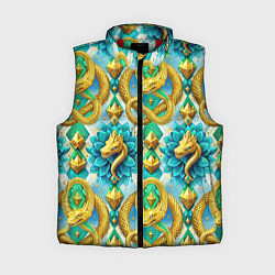 Женский жилет Золотистые змеи и цветы