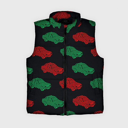 Женский жилет Пиксельный силуэт машины паттерн / 3D-Черный – фото 1