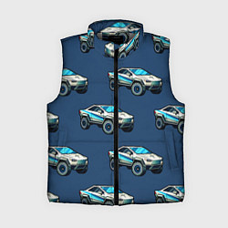Женский жилет Тесла киберпанк паттерн с машинками, цвет: 3D-светло-серый