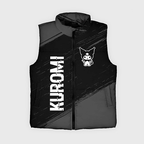 Женский жилет Kuromi glitch на темном фоне вертикально / 3D-Черный – фото 1