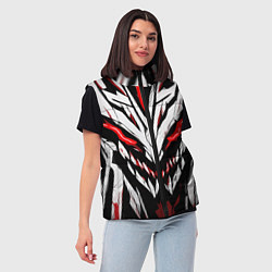 Женский жилет Красное абстрактное лицо монстра, цвет: 3D-черный — фото 2