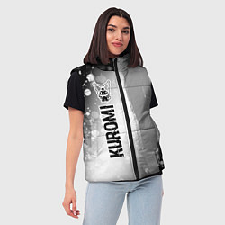 Женский жилет Kuromi glitch на светлом фоне по-вертикали, цвет: 3D-черный — фото 2