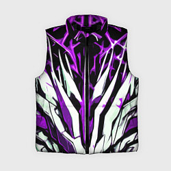 Женский жилет Чёрный фон, фиолетово-белая абстракция
