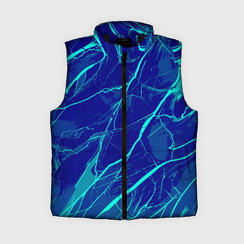 Женский жилет Яркий сине-голубой абстрактная текстура / 3D-Черный – фото 1