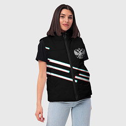 Женский жилет Полосы герб спорт, цвет: 3D-светло-серый — фото 2