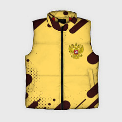 Женский жилет Герб РФ текстура ретро, цвет: 3D-красный