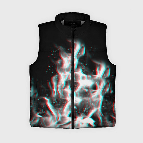 Женский жилет Огонь глитч текстура / 3D-Светло-серый – фото 1