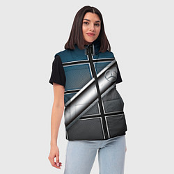 Женский жилет Mercedes benz sport geometry, цвет: 3D-светло-серый — фото 2