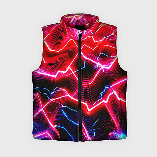 Женский жилет Неоновые космические разряды - нейроарт / 3D-Красный – фото 1