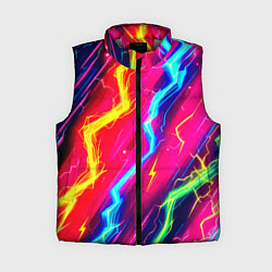 Женский жилет Абстракция из неоновых молний - нейроарт