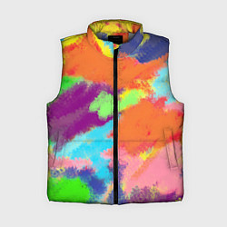 Женский жилет Яркие пятна мелками - текстура, цвет: 3D-светло-серый