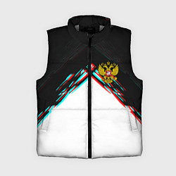 Женский жилет Краски глитч герб РФ, цвет: 3D-светло-серый