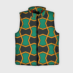 Женский жилет Геометрический узор желто-зеленый