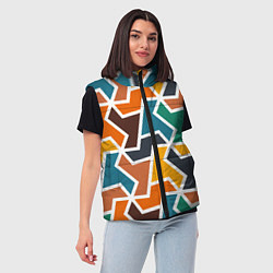 Женский жилет Геометрический узор разноцветный, цвет: 3D-черный — фото 2