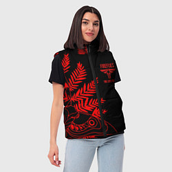 Женский жилет Последние из нас лого и узор красный, цвет: 3D-светло-серый — фото 2