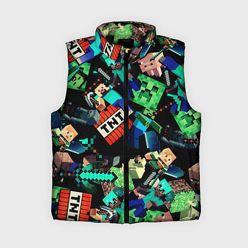 Женский жилет Главные герои из Майнкрафт / 3D-Черный – фото 1