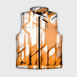 Женский жилет Оранжевые полосы на белом фоне