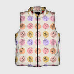 Женский жилет Паттерн с цветами на кругах