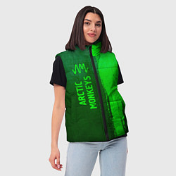 Женский жилет Arctic Monkeys - green gradient по-вертикали, цвет: 3D-черный — фото 2