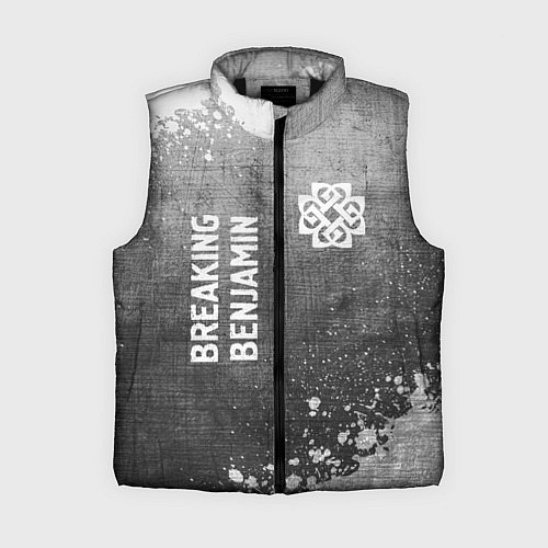 Женский жилет Breaking Benjamin - grey gradient вертикально / 3D-Черный – фото 1