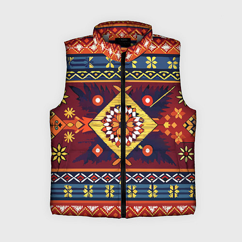 Женский жилет Стиль советского ковра узоры и орнамент / 3D-Светло-серый – фото 1