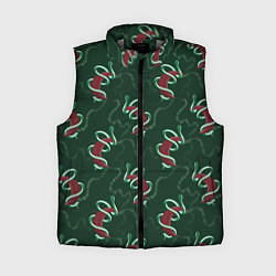 Женский жилет Зеленая змея символ 2025 года на красной луне