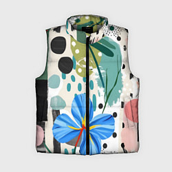 Женский жилет Цветы горошек абстракция