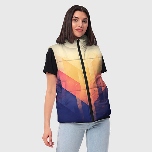 Женский жилет Abstract art - geometric shapes / 3D-Красный – фото 3