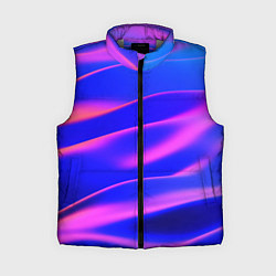 Женский жилет Неоновые волны градиент, цвет: 3D-светло-серый