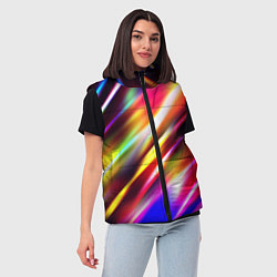 Женский жилет Неоновая абстракция линии, цвет: 3D-красный — фото 2