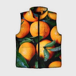 Женский жилет Гора мандаринов апельсинов и листьев на Новый год