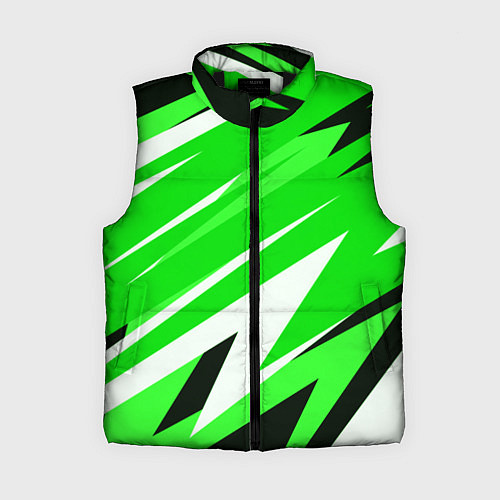 Женский жилет Geometry stripes green / 3D-Черный – фото 1