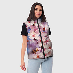 Женский жилет Цветущая сакура крупно, цвет: 3D-светло-серый — фото 2