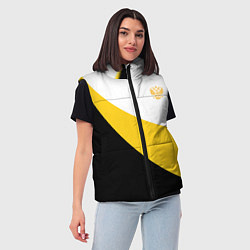 Женский жилет Сокрушу пред ним врагов его малый желтый герб Нико, цвет: 3D-черный — фото 2