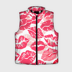 Женский жилет Романтический отпечаток помады игривый макияж