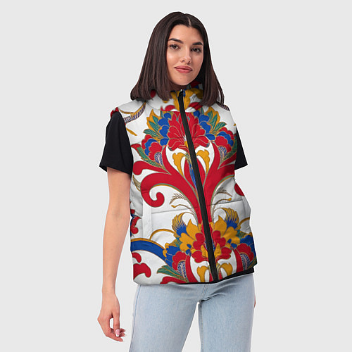 Женский жилет Яркий алый узор / 3D-Красный – фото 3