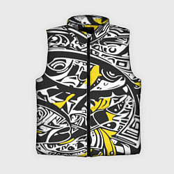 Женский жилет Черно-желтый орнамент