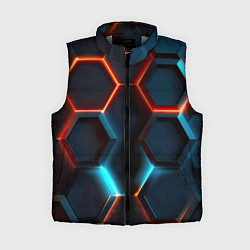 Женский жилет Неоновые темно синие соты