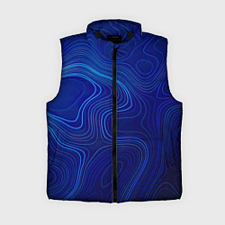 Женский жилет Синяя топография, цвет: 3D-черный