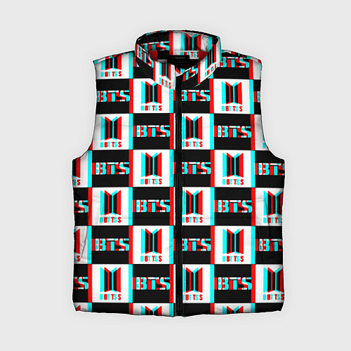 Женский жилет BTS glitch pattern / 3D-Красный – фото 1